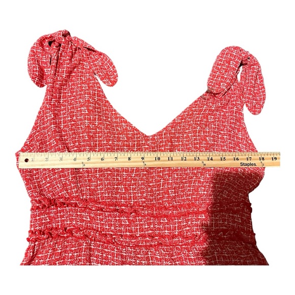 Shinestar Red/Orange Ruffle Flared Print Sundress Size XL - Picture 6 of 11